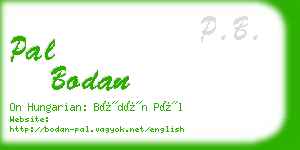pal bodan business card